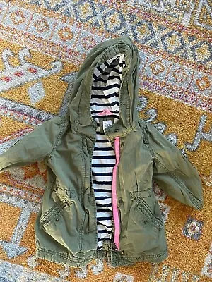 Baby GAP Coat Hooded Jacket Army Green Size 2  • $15