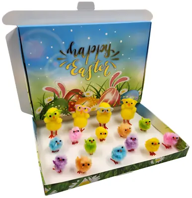 16 Easter Chicks Craft Box Cute Set Crafts Chicken Bonnet Decorations Mixed • £5.99