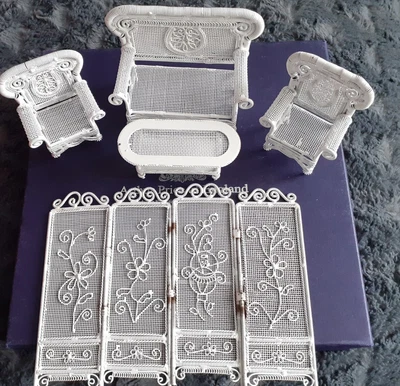 £27.99 • Buy Bundle Joblot 1:12 Scale Dolls House Metal Conservatory Miniature Furniture. 