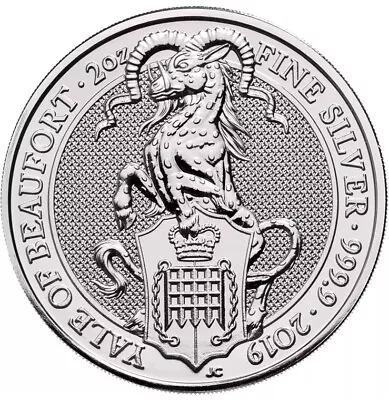 2oz Silver Coin Yale Of Beaufort - Queen's Beast 2019 Fineness: 999.9 Bullion • £3.20