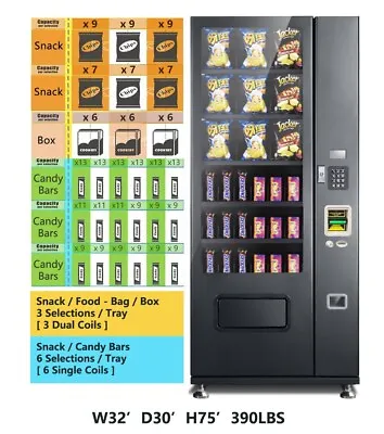 EPEX Snack Vending Machine With LED Glass Front G627 • $2700