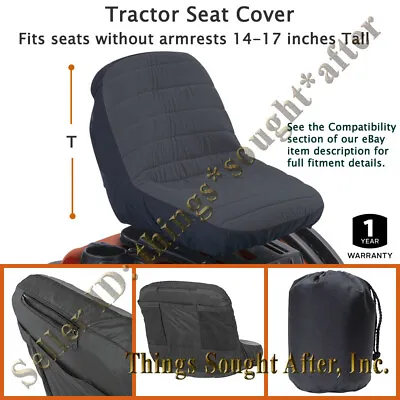 Garden Tractor Lawn Mower Seat Cover For 14-17  Tall Backrest W/o Armrests • £40.46