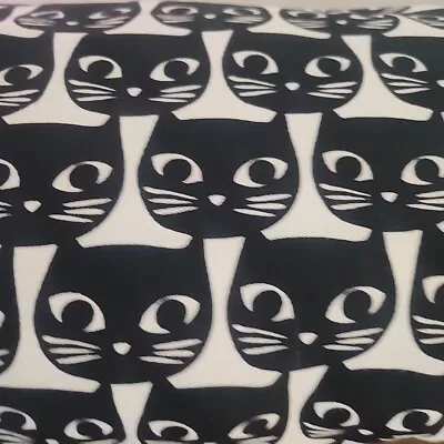 IKEA Mattram Black Cat Face White Lumbar Rectangle Throw Pillow 11”x 23” • £19.45