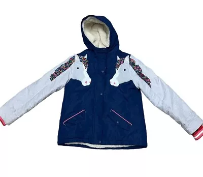 Mini Boden Jacket 11/12 Horse Design Sherpa Lined And Hooded • $22