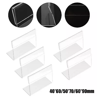 £8.33 • Buy 10x Acrylic Sign Display Holder Label Price Name Card Tag Shop Stands L-Shape UK