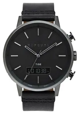 Rip Curl Mens DETROIT TIDE DIGITAL LEATHER SURF WATCH New - A1165 Gunmetal • $296.99