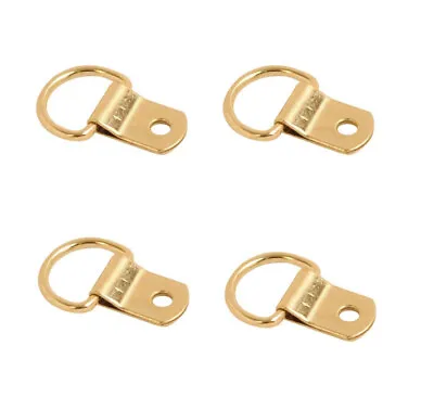 4 X Small Picture Frame Canvas D Rings Brass Hanging Loop Hanger Hook Mirror • £2.60