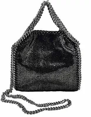Stella McCartney Women's Magnetic Closure Chain-link Strap Crossbody Bag Black • $170