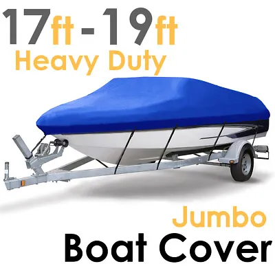 £26.99 • Buy 17-19ft Heavy Duty Boat Cover Speedboat Fish V-Hull Outdoor Protect Marine Blue