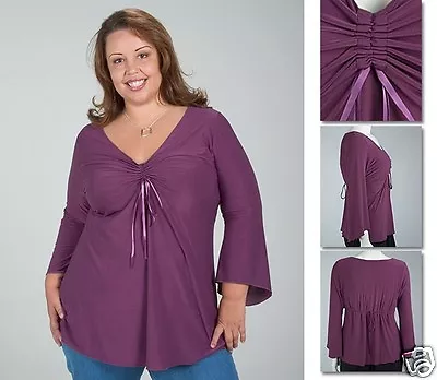 NEW Zaftique ADJUSTABLE DIVA Top PLUM 0Z 1Z 2Z 3Z 4Z / 14 16 L XL 1X 2X 3X 4X • $36.99