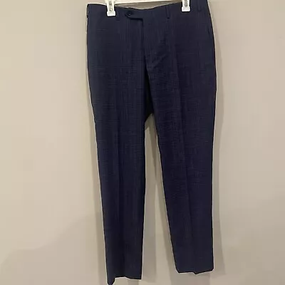 Canali Navy Blue Wool Tessuto Dress Pants 32x29 Slacks Suit Striped 13290/93 • $39.99