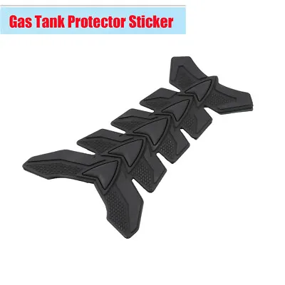 Flexible Black Motorcycle Oil Tank Anti-scratch Protector Fish Bone Shape Pad • $11.11