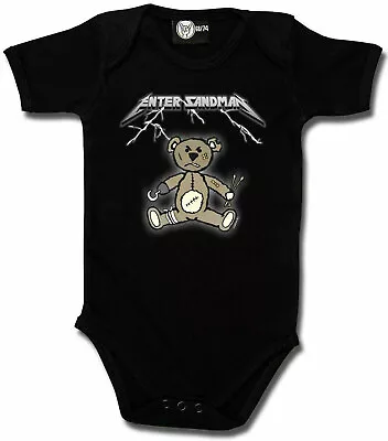 Metallica Inspired Enter Sandman Black Babygrow Bodysuit Metallica Romper Suit • £19.95