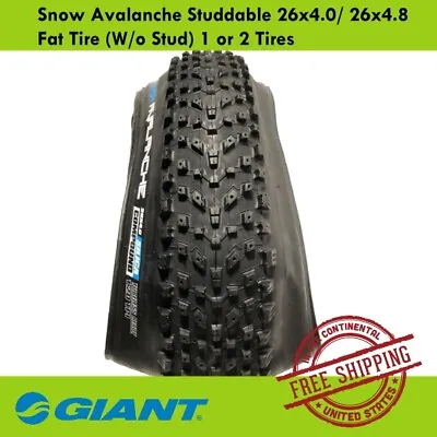 $89.15 • Buy VeeTire Snow Avalanche Studdable 26x4.0/ 26x4.8 Fat Tire (W/o Stud) 1 Or 2 Tires