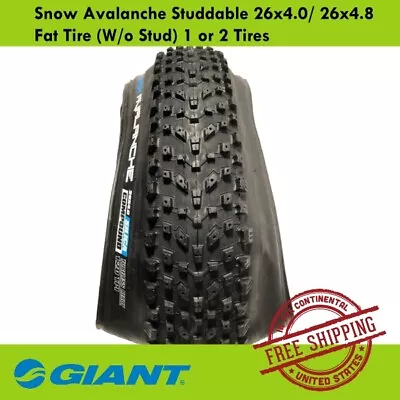 VeeTire Snow Avalanche Studdable 26x4.0/ 26x4.8 Fat Tire (W/o Stud) 1 Or 2 Tires • $174.90