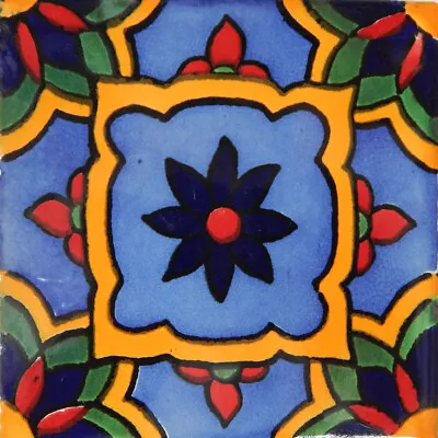 Mexican Tile Folk Art Handmade Talavera Backsplash Handpainted Mosaic # C350 • $1.79