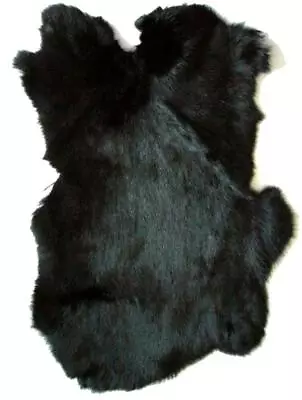 RABBIT SKIN NEW BLACK DIED COLOR Fur Pelt Bunny Crafts Supplies Rabbits Skins • $14.36