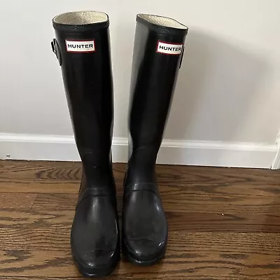 Hunter Original Women's Tall Rain Boots - Black Size 9 • $50