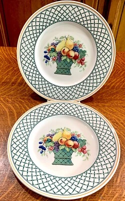 £32.37 • Buy 2 Villeroy & Boch *BASKET* 10 1/2  Dinner Plates FRUIT Germany EXCELLENT