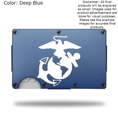 Custom  MARINE CORPS  Laser Engraved Wallet - Slim Metal Wallet • $22