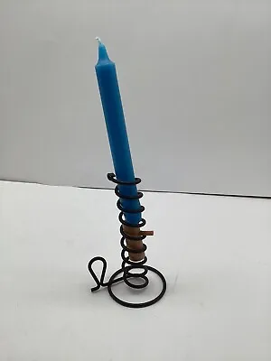 Vintage Wrought Iron Spiral Courting Candle Holder • $14.95