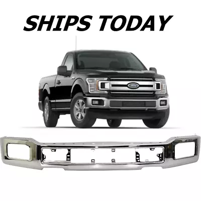 NEW Chrome Steel Front Bumper For 2018-2020 Ford F-150 With Fog Lamps • $309.88