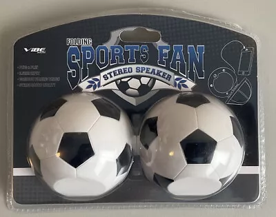 Vibe Sound Folding Sports Fan Stereo Speaker 3.5mm Input Aux Speaker Soccer • $11.95