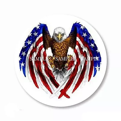 USA Flag Eagle Scrapbook Stickers Round Envelope Seals America Favors Labels • $2.20