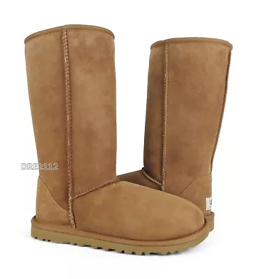 UGG Australia Classic Tall Chestnut Brown Fur Boots Womens Size 10 *NIB* • $151.95