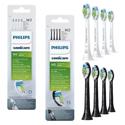 4 Pack White Or Black Philips HX6064 Sonicare W2 Optimal White Toothbrush Heads • $39.99