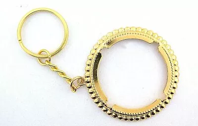 Morgan Peace Eisenhower Dollar Gold Plated One Inch Loop Keychain Mounting  • $18.96