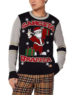 Light-Up Gangsta Wrapper Ugly Christmas Sweater Sweater  BRAND NEW (M) MEDIUM • $29.99