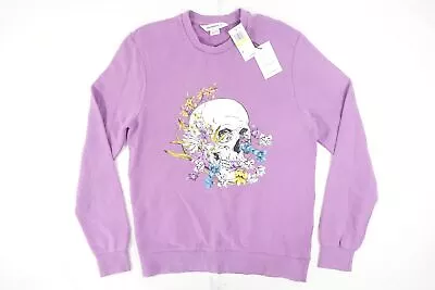 Eleven Paris African Violet Purple Xl Floral Skull Art Sweater Mens Nwt New • $19.44
