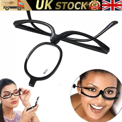 Black Make Up Reading Glasses Magnifying Eye Makeup Folding Eyewear +1.00 ~+4.00 • £5.89