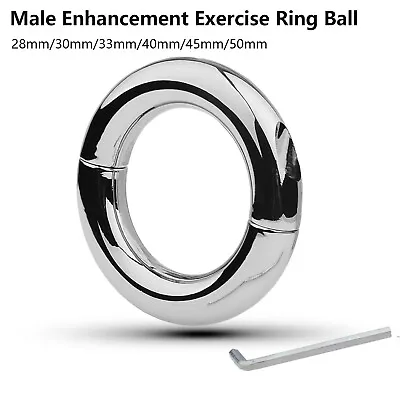 Man Ball Stretcher Heavy Duty Stainless Steel Enhancer Chastity Ring  28-50mm UK • £9.98