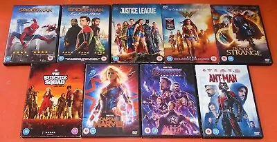 Job Lot Collection Of 9 Marvel & DC Superhero DVDs Ant-Man Spiderman Dr Strange • £9.97