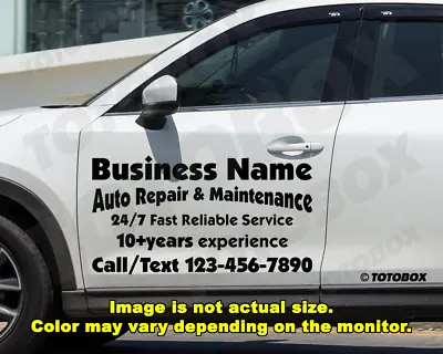 Auto Business Sign Decals Car Custom Lettering Sign Decal Sticker • $19.50