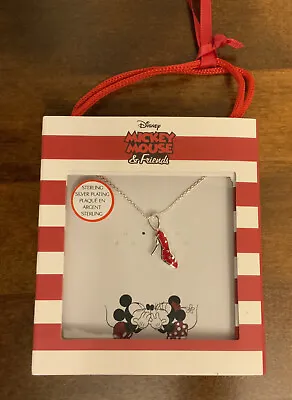 Disney Mickey Mouse & Friends Minnie Mouse Shoe Sterling Silver Plated Necklace • £8