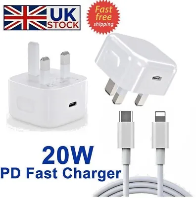 £8.99 • Buy For IPhone 14 13 12 11 Pro MAX XR Fast Charging USB-C 20W PD Plug Charger Cable