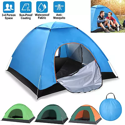 $36.94 • Buy Camping Tent 3-4 Person Family Dome Beach Shelter Waterproof Hiking Picnic