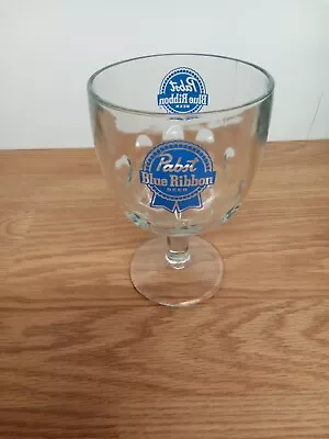 Vintage Pabst Blue Ribbon PBR Beer Schooner Glass 12 Ounce Milwaukee Nice • $2