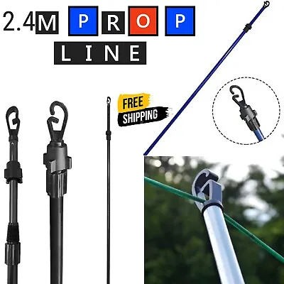 Heavy Duty 2.4m Clothes Washing Line Prop Pole Telescopic Support Extendable Uk • £7.99