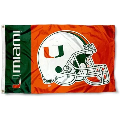 Miami Hurricanes 3'x5' Flag Banner ***100% Full Color On Both Sides Of Flag*** • $14.89