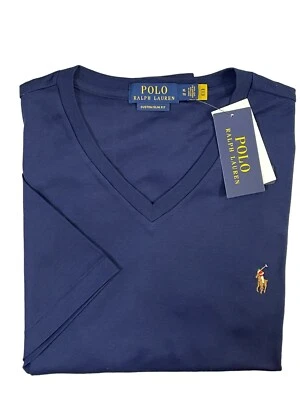 $35.10 • Buy New! POLO Ralph Lauren CUSTOM FIT V-NECK T-SHIRT Multicolor PONY Black L XL XXL