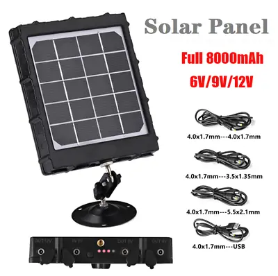 WG8000 Hunting Trail Camera Solar Panel Charger 6v/9v/12v 8000mAh For Feeder Kit • $93.99