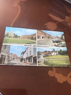 Marlborough  1970s Multiview Postcard  CollegeHigh StKingsbury St & The Green • £1