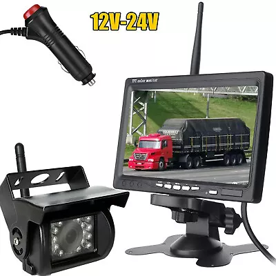 Wireless Car Rear View Camera 7  Backup Monitor Kit For Bus Motorhome Truck • $76.99