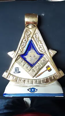 Vintage 1950s Porcelain Masonic Liquor Decanter Freemasons COMPLETE. • $249