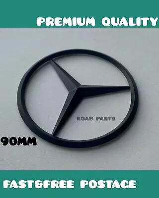 Fits Mercedes Benz Black Matt Badge Emblem Rear Logo Rear Boot A B C E S 90mm • £5.99