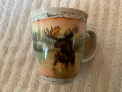 Moose Cabin Forest Mug Coffee Cup Cape Shore Stoneware China  • $12